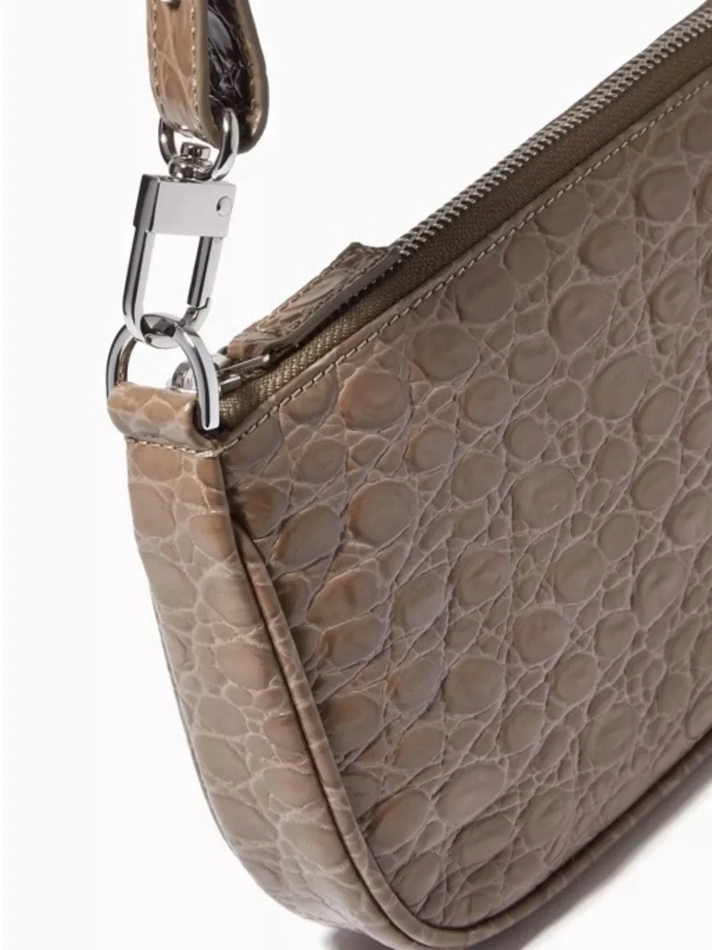 🔥NWT🔥 BY FAR, Rachel Croc-Embossed Leather Shoulder Bag